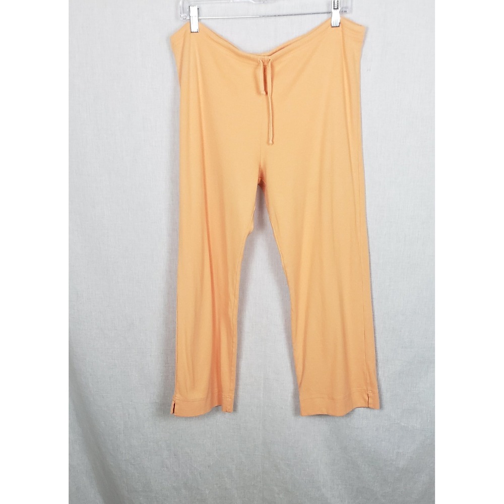 Hard Tail Forever Citrus Peach Ribbed Knit Drawstring Lounge Pants M Summer